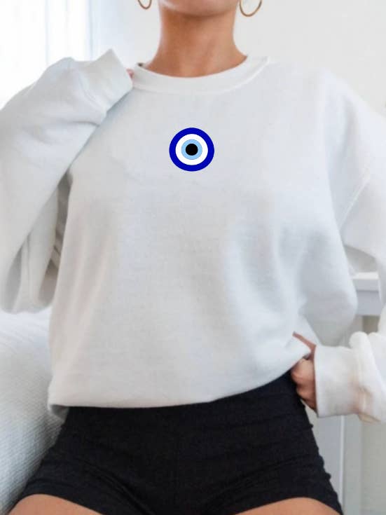 37 West Co - Wholesale Graphic sweatshirt – Women’s - Evil Eye Crew Neck Sweatshirt0