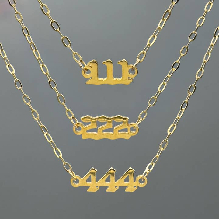 Guld Engelnumre Halskæde for engroshandel hos Something Silver