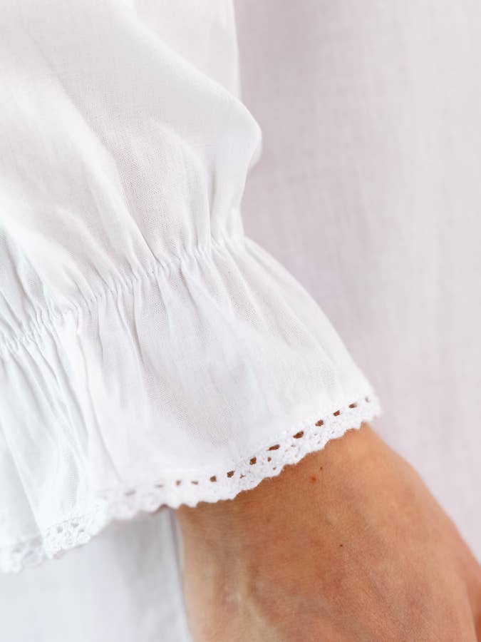 Jacaranda Living - Wholesale Nightgown - Women's - Adelaide White Cotton Nightgown
