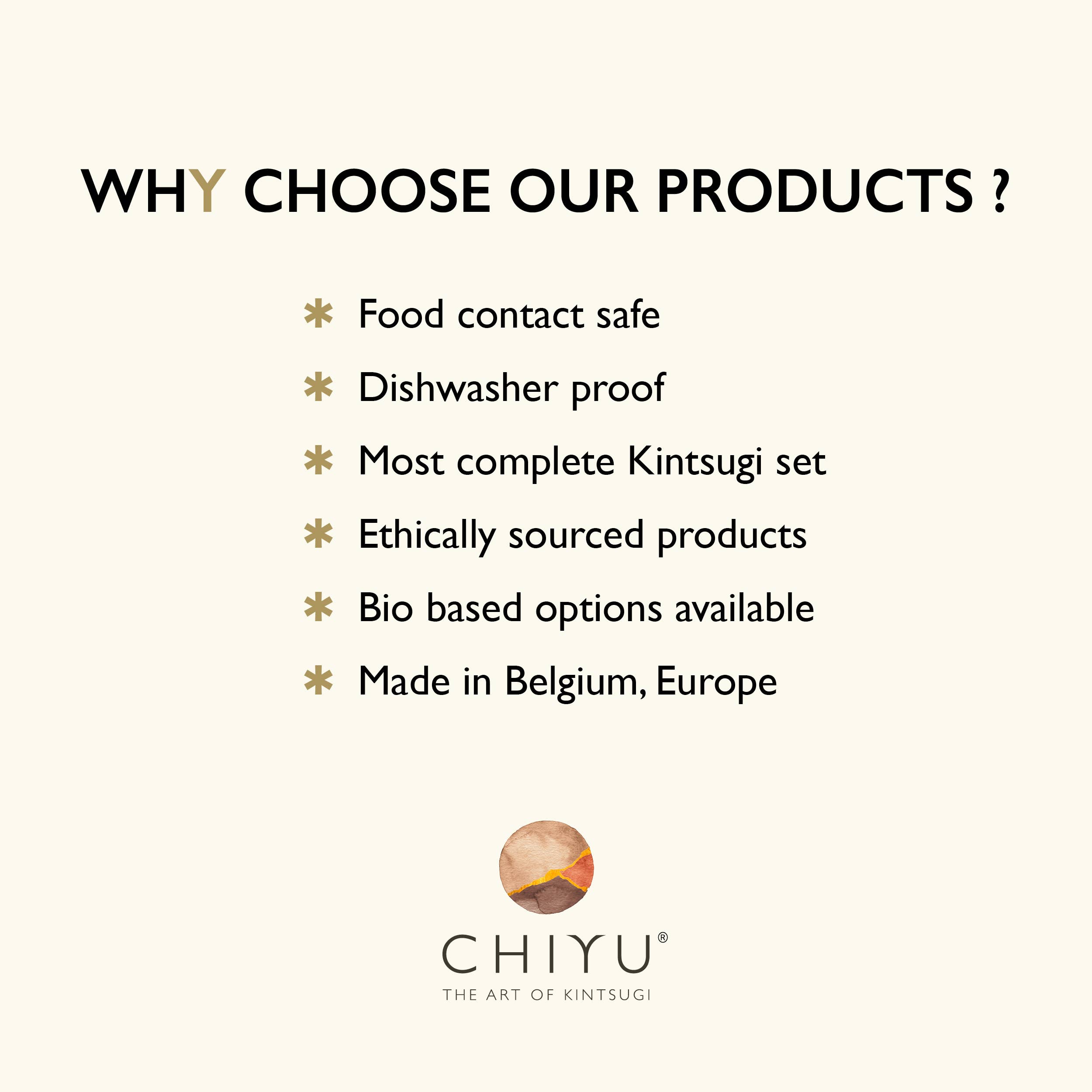 CHIYU Kintsugi - Wholesale DIY Craft Kit - Kintsugi Bio repair kit: Gold & Silver7