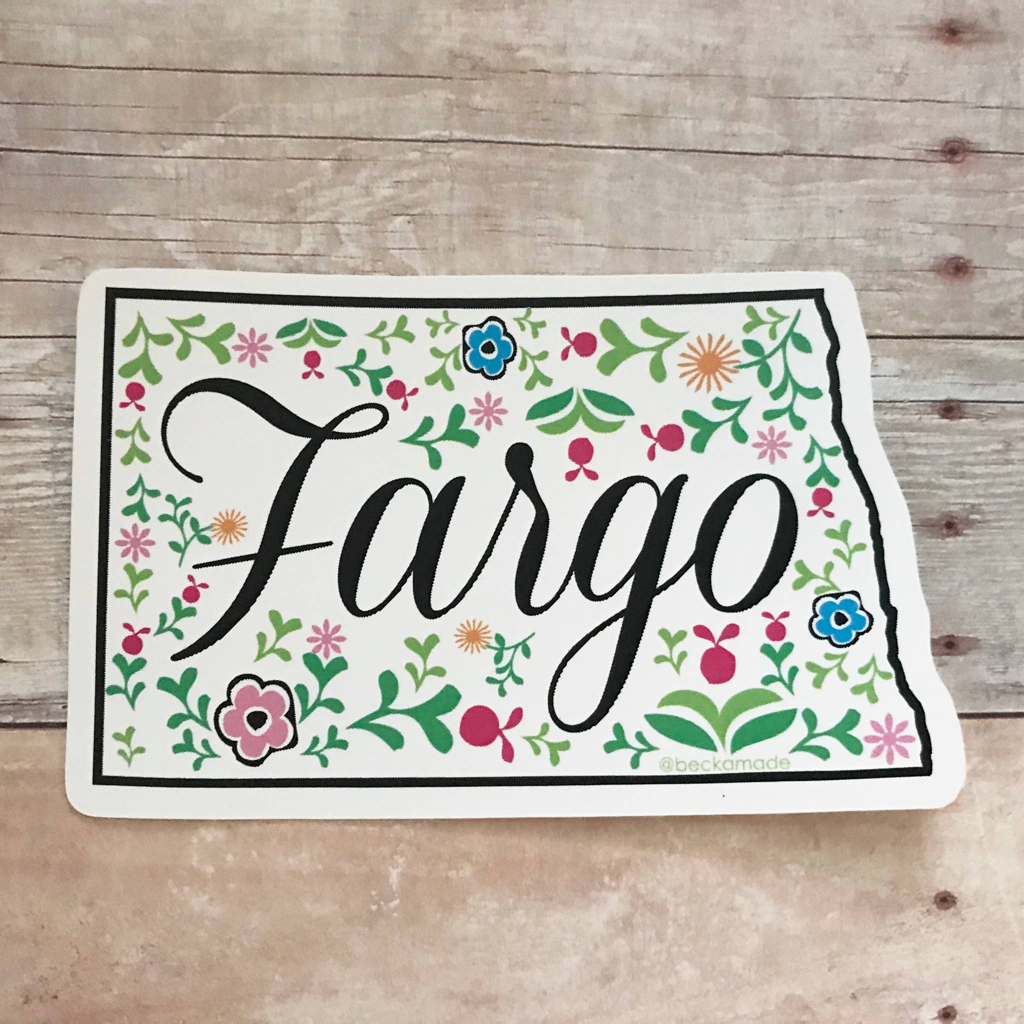 Beckamade - Wholesale Sticker - Scandinavian Floral Your City & State Sticker0