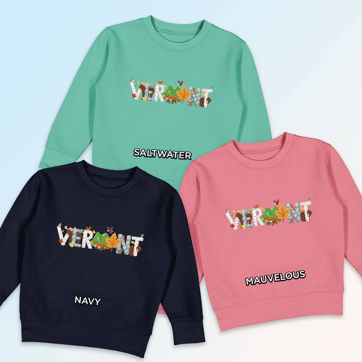 RetroPlanet – wholesale Sweatshirt - Kids – Vermont Whimsical Animals Toddler Unisex Sweatshirt 2T-5/61