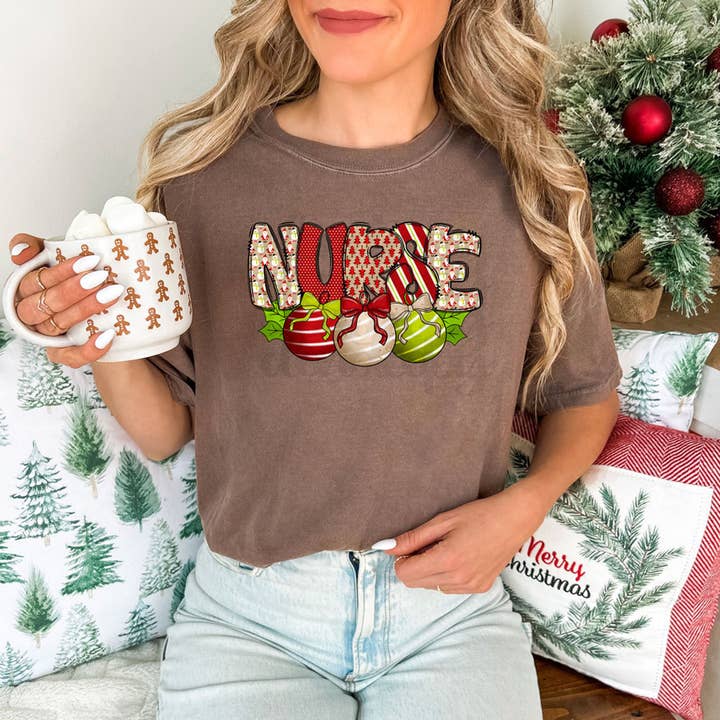 Trendy Transfers - Wholesale Sublimation Transfer - Nurse Christmas Bells DTF Heat Transfer