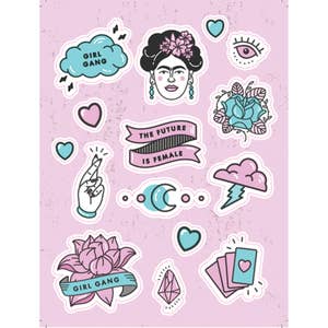 Feminist Girl Power Fight Pink Stickers Wholesale sticker supplier 