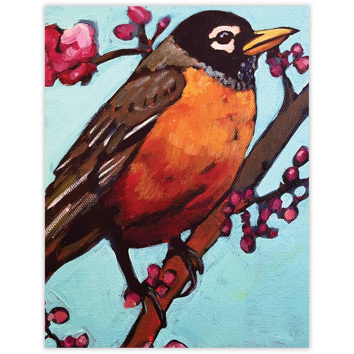 Carte-notes blanche American Robin pour la vente par Waterknot