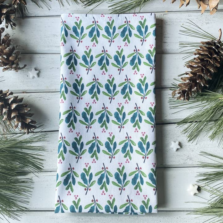 Toalha de Chá Folhas e Bagas por atacado de tiny farmhouse by Amy McCoy