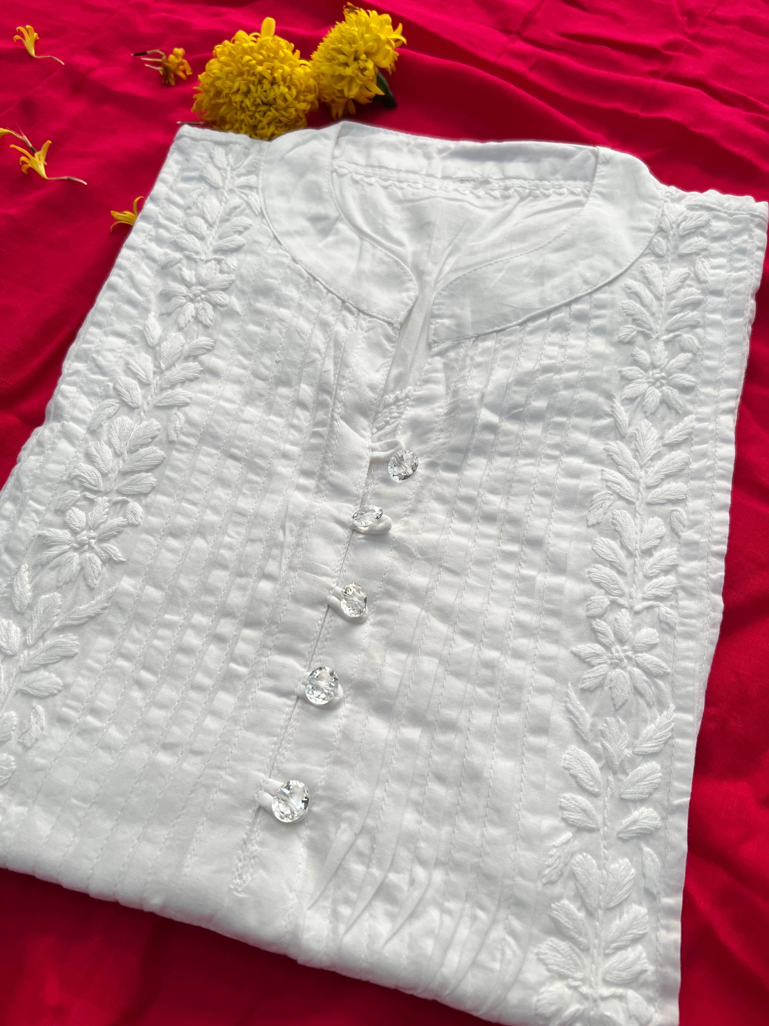 EeshaBoutique Australia - Wholesale Blouse – Women’s - White Short Blouse-Rosa6