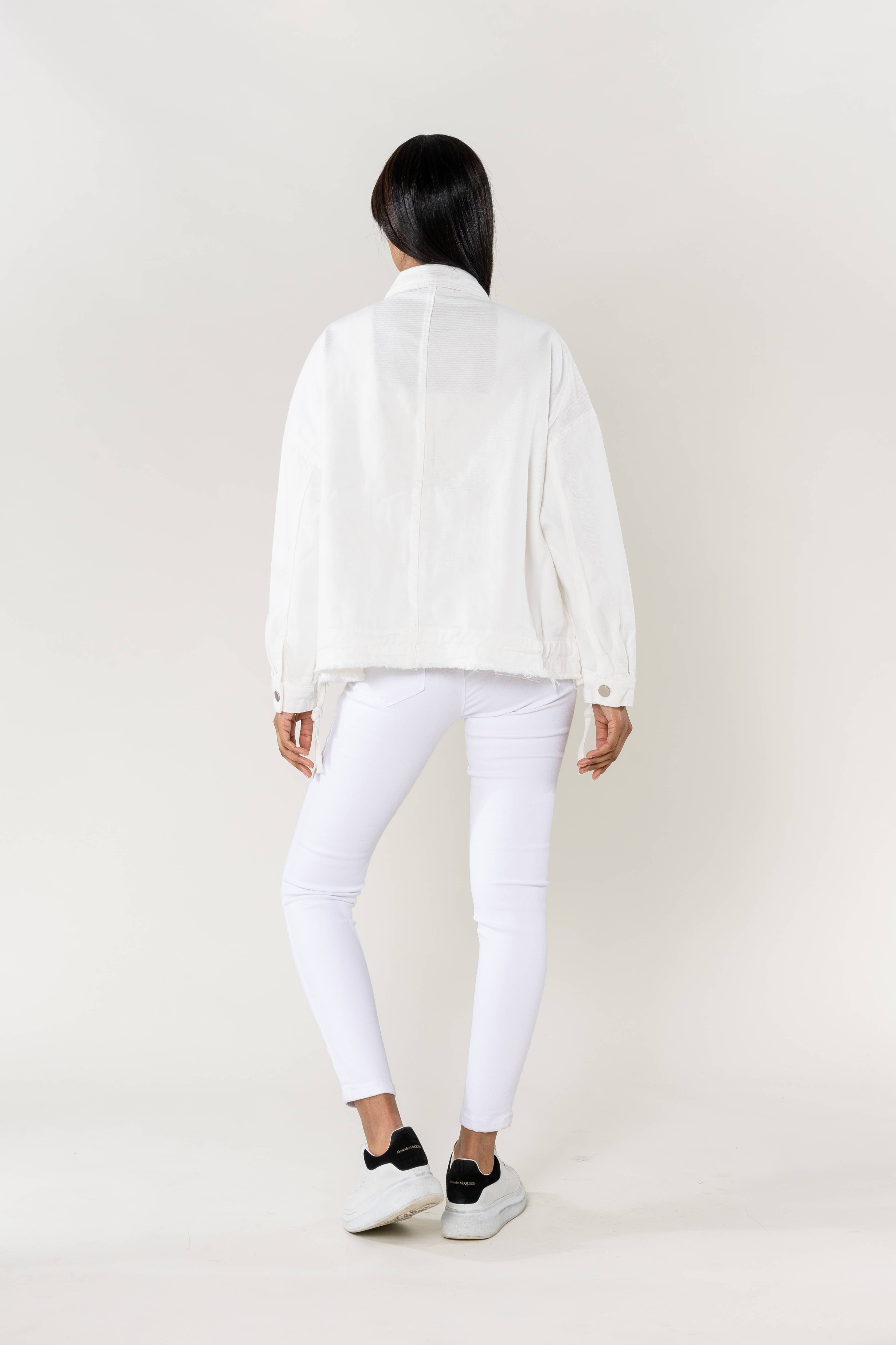 Nina Carter – Casaco de ganga - Mulher por atacado – Casaco de ganga oversized Nina Carter bolsos grandes S5628