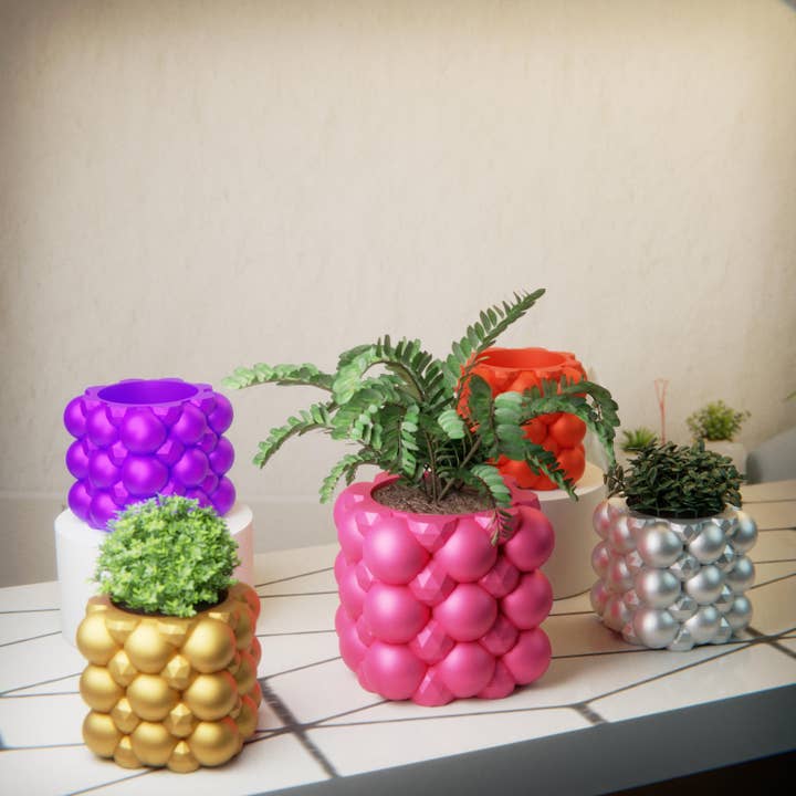 Retro Layers – Großhandel Blumentopf – Retro-Blumentopf mit Bubble Gem, Design Space Age