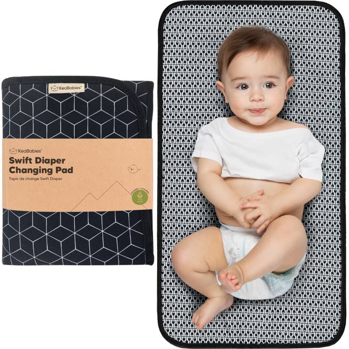 Black Geo Swift Portable Changing Pad for Baby, Diaper Changing Mat for wholesale on Faire