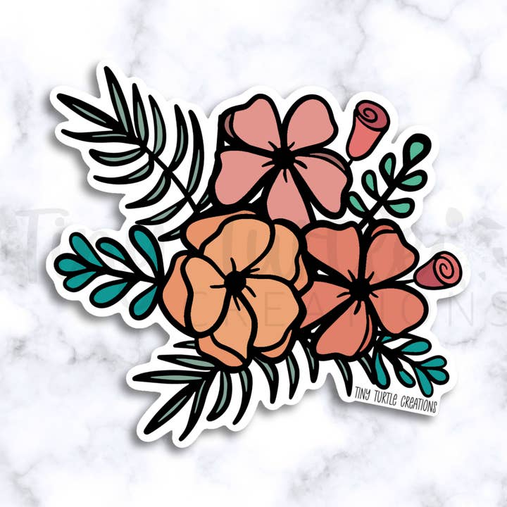 Autocollant Fleur Sauvage pour la vente par Tiny Turtle Creations