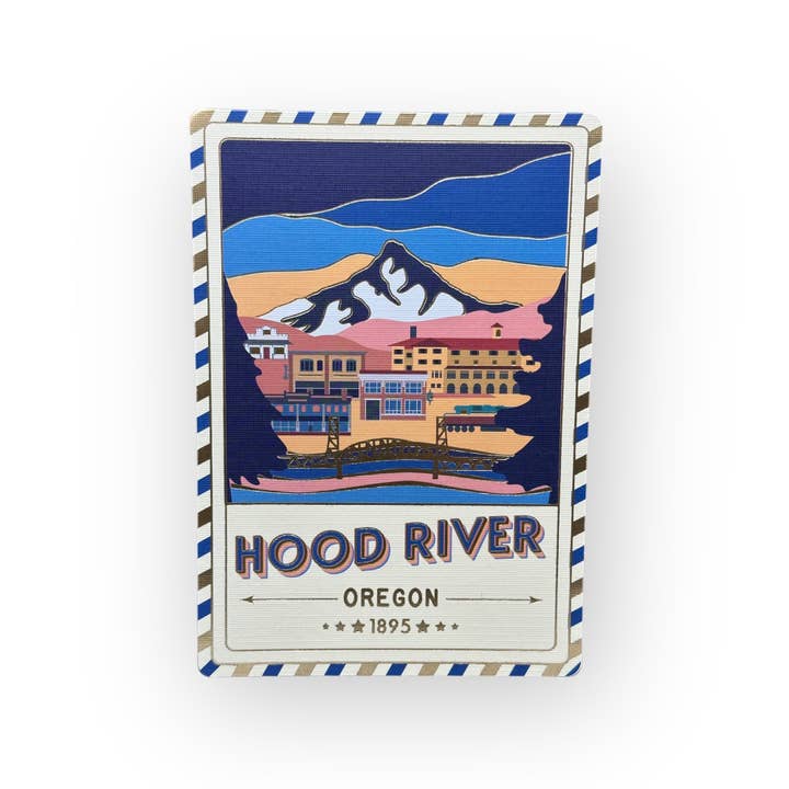 Hood River - Oregon - Postcard - Textured Foil for wholesale by Landmarks Unlimited