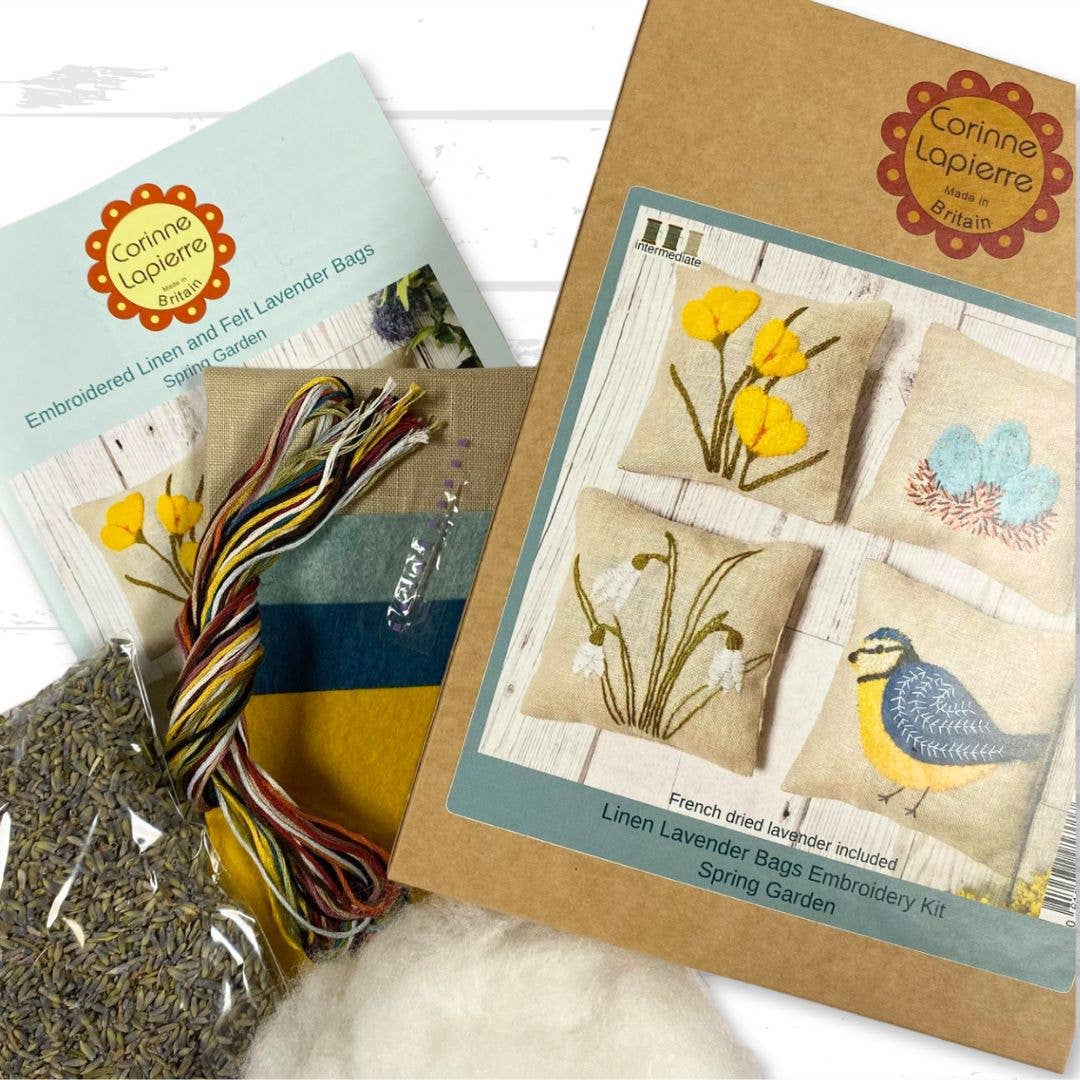 Corinne Lapierre Limited - Wholesale Craft Sewing Kit - Linen Lavender Bags Embroidery Kit - Spring Garden6