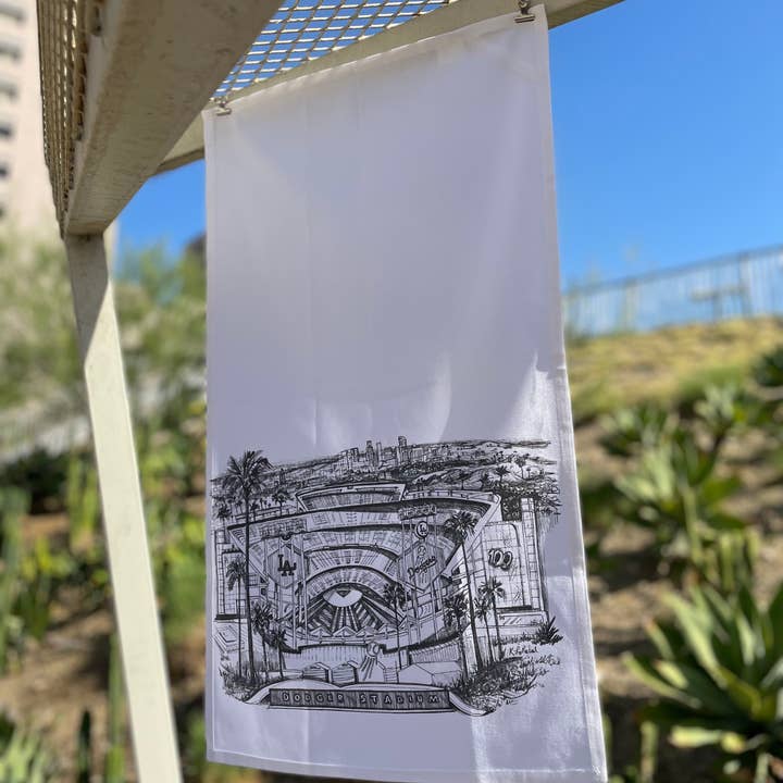 Dodger Stadium - Tea Towel for wholesale by KLoRebel Art Co.