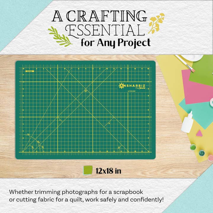 Above Edge - Wholesale Craft Sewing Kit - 12 x 18 Cutting Mat for Sewing, Self Healing Double Sided Qu