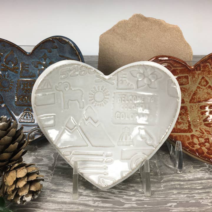 Spinning Star Studio - Wholesale Jewelry Dish - Colorado Heart Dish, small1