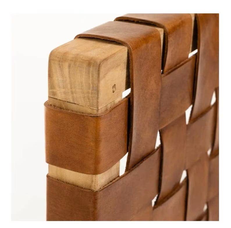 BohoVibeCraft - Vente Tête de lit - Tête de lit en cuir tressé marocain, naturellement élégante8