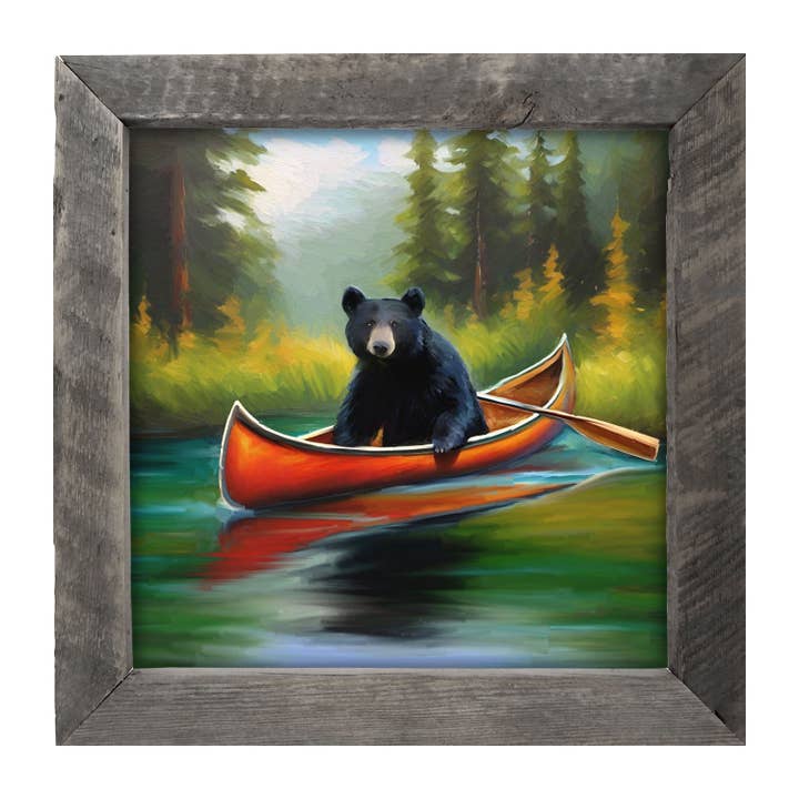 ginger blue - Wholesale Art Print - Black bear in Canoe