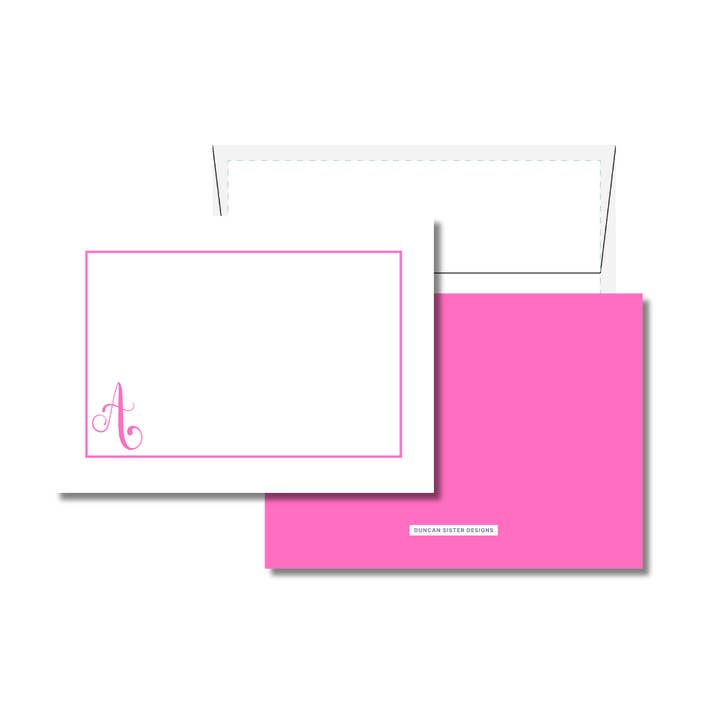 Tarjetas de notas con monograma – Juego de 8, fabricado en EE. UU. para venta al por mayor de Duncan Sister Designs