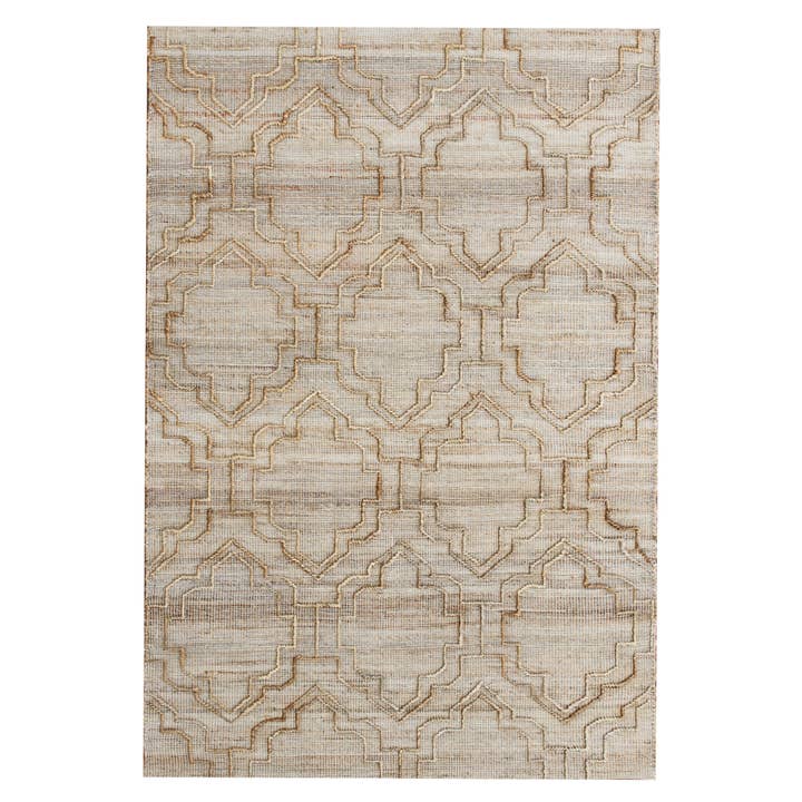 Madelyn Natural Trellis Modern Abstract Jute Blend Area Rug for wholesale by LR Home