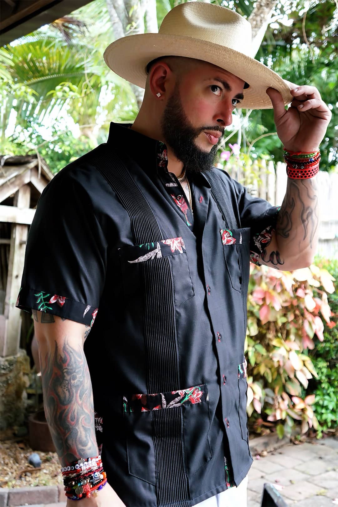 Y.A.Bera Clothing Modern Guayaberas - Wholesale Button Down Shirt - Men's - Midnight in Maui Guayabera4