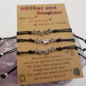 Mothers Day Gifts for Mom Gifts Mother Daughter Bracelets Mommy and Me  Heart Mat