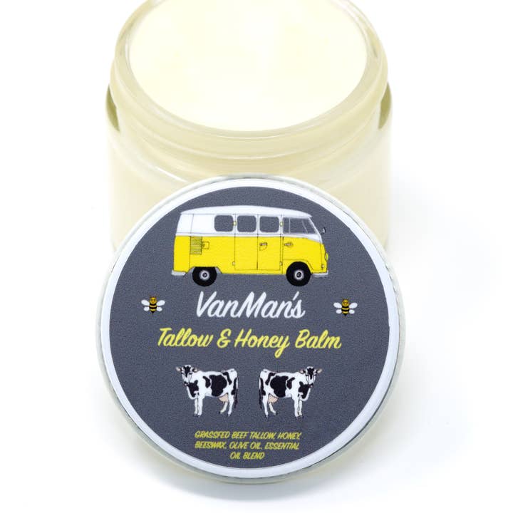 The VanMan Company - Wholesale Body Balm/Butter - VanMan's Tallow & Honey Balm 2 oz1
