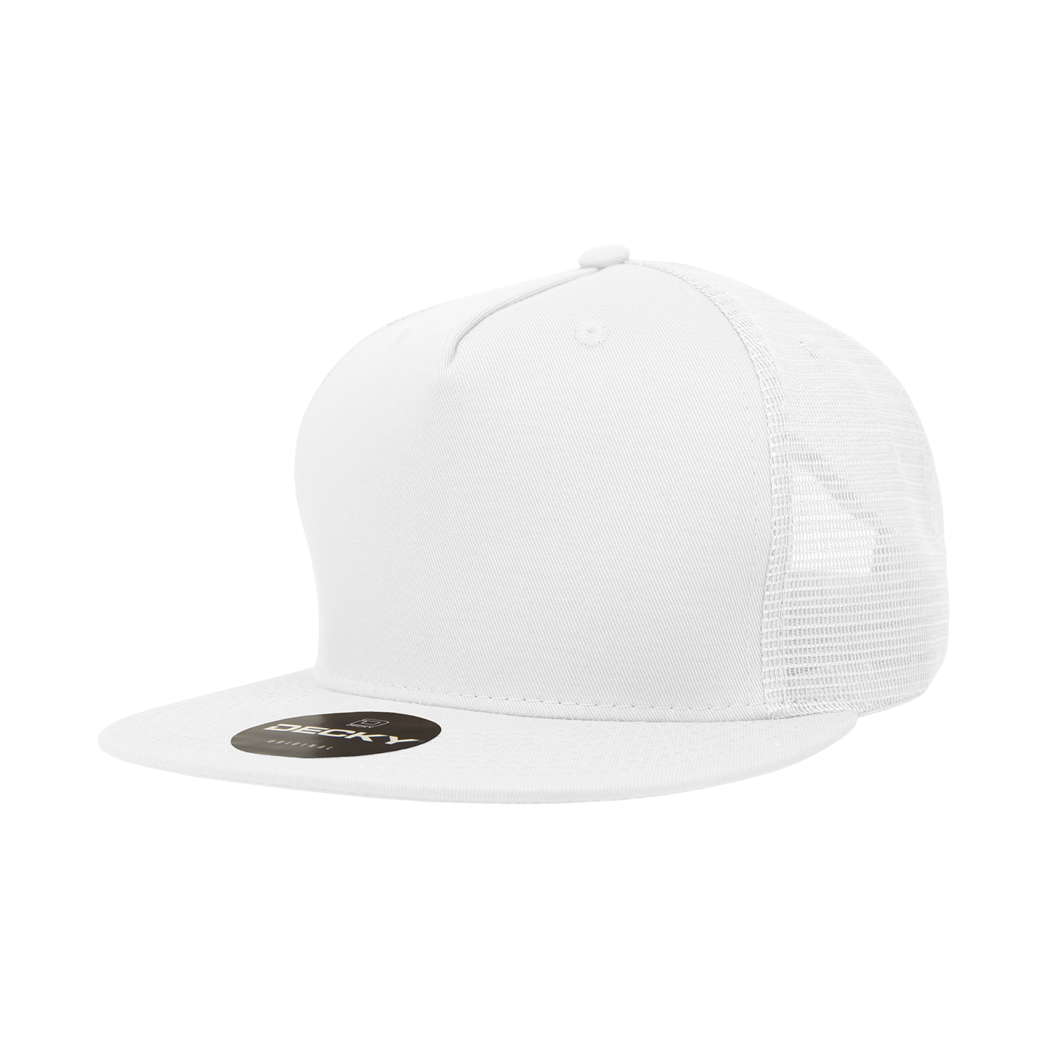 The Park Wholesale - Wholesale Truckerpet - Uniseks - Decky 1040 - Blanco Trucker Snapback-hoeden met 5 panelen - 104015