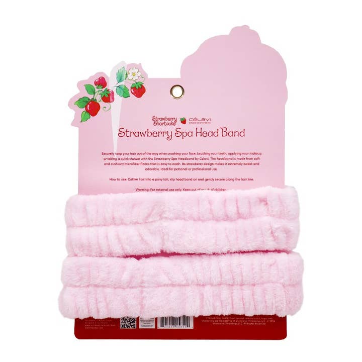 PINEAPPLE Beauty - Wholesale Spa Headband - Celavi SS45551 Strawberry Shortcake Spa Hair Band - 12