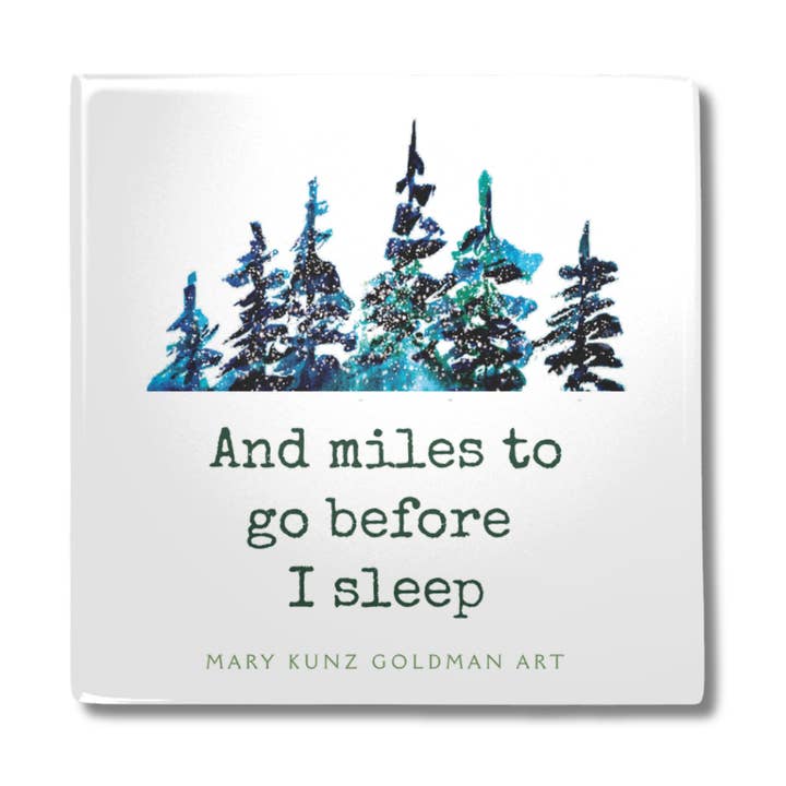 Robert Frost Poetry Magnet, Hand-Illustrated Literary Gift for wholesale by Mary Kunz Goldman