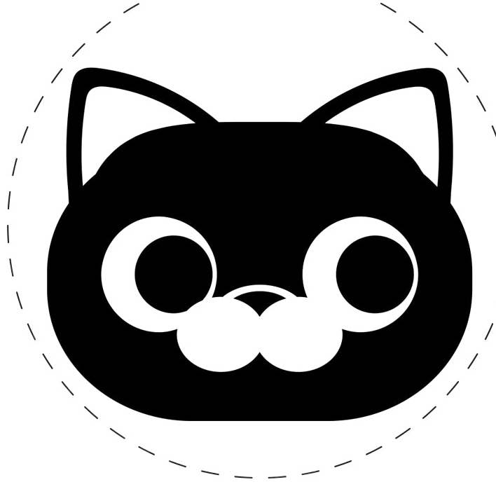 Round Cat Face Side Eye Self-Inking Rubber Stamp for Stamping Crafting Planners for wholesale by Sniggle Sloth