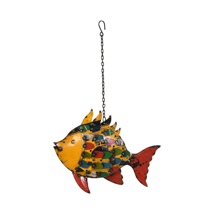 Tropical Mosaic Fish Hanging Tea Light Holder for wholesale by Jardinopia UK
