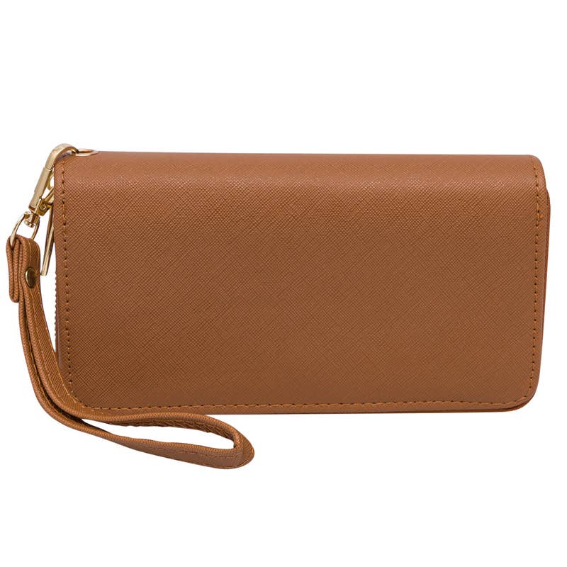 Deluxe Import Trading - Wholesale Wallet - Women's - Park Ave Collection Double Zipper Wallet - Brown0