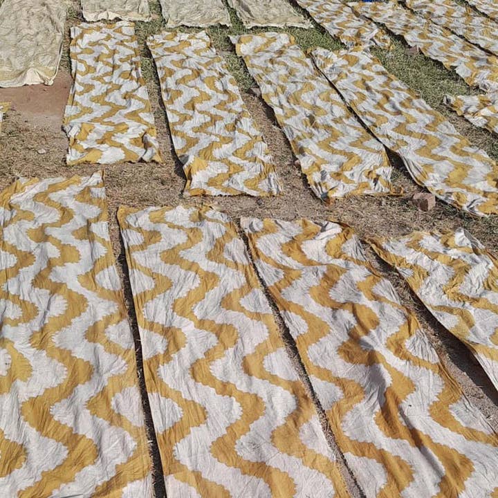 Ichcha - Wholesale Table Runner - Block Printed Organic Cotton Table Runner - Golden Rays7