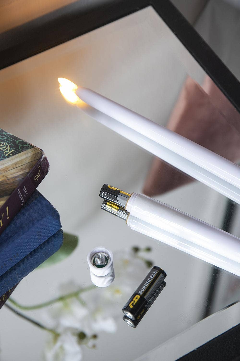 A&B Home Group Inc. - Wholesale Flameless Candle - S/2 15"H LED White LED Taper Candles with Remote Timer1