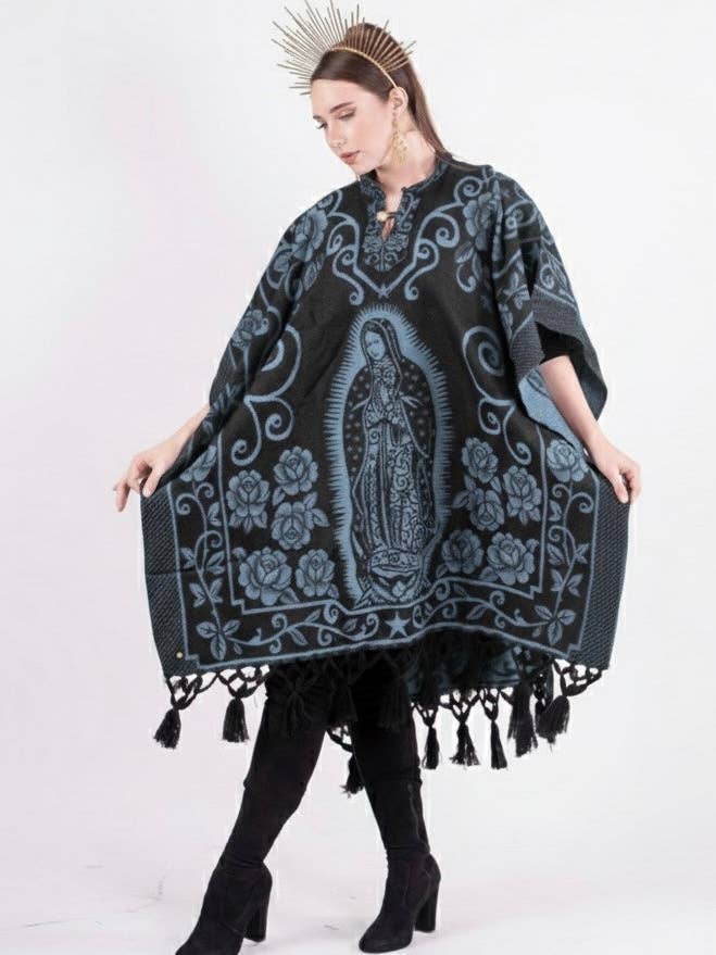 Guadalupe Poncho Grijs Blauw voor wholesale door Cielito Lindo