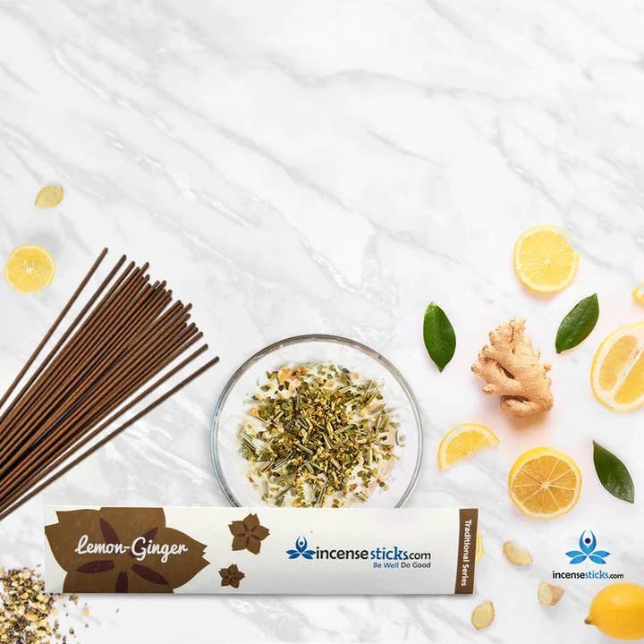 Lemon Ginger Incense 8" 10 Sticks for wholesale by Incense Sticks