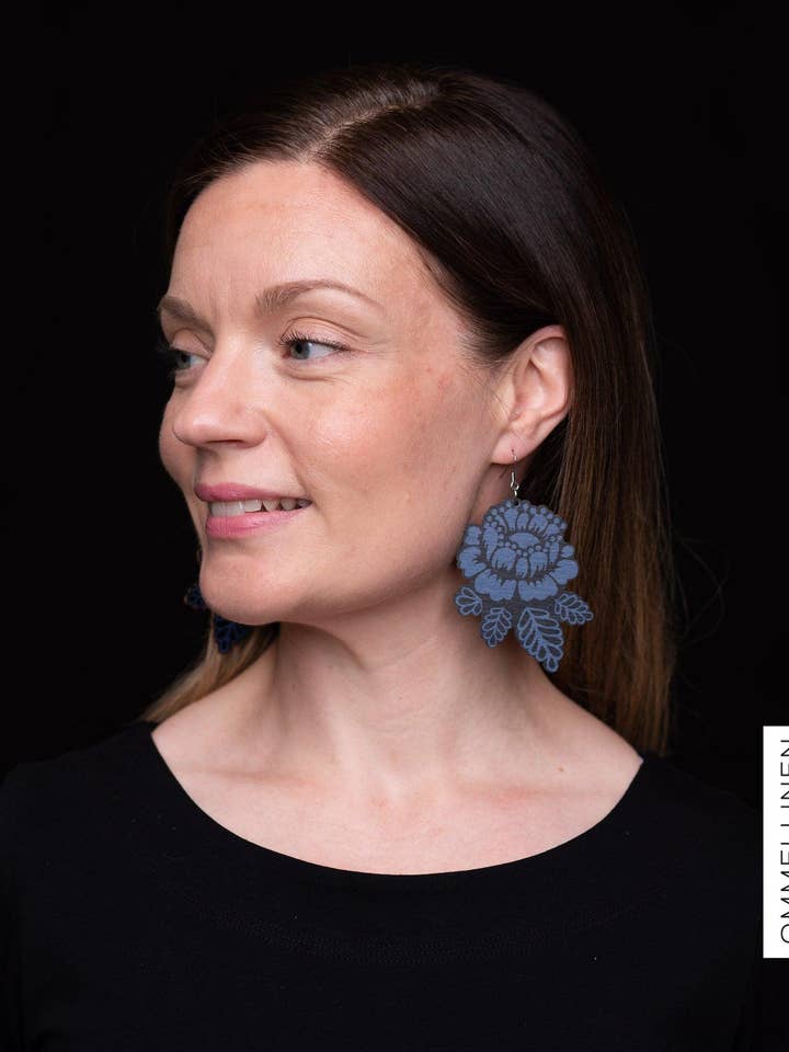 Pendientes, Anémona - azul para venta al por mayor de Ommellinen