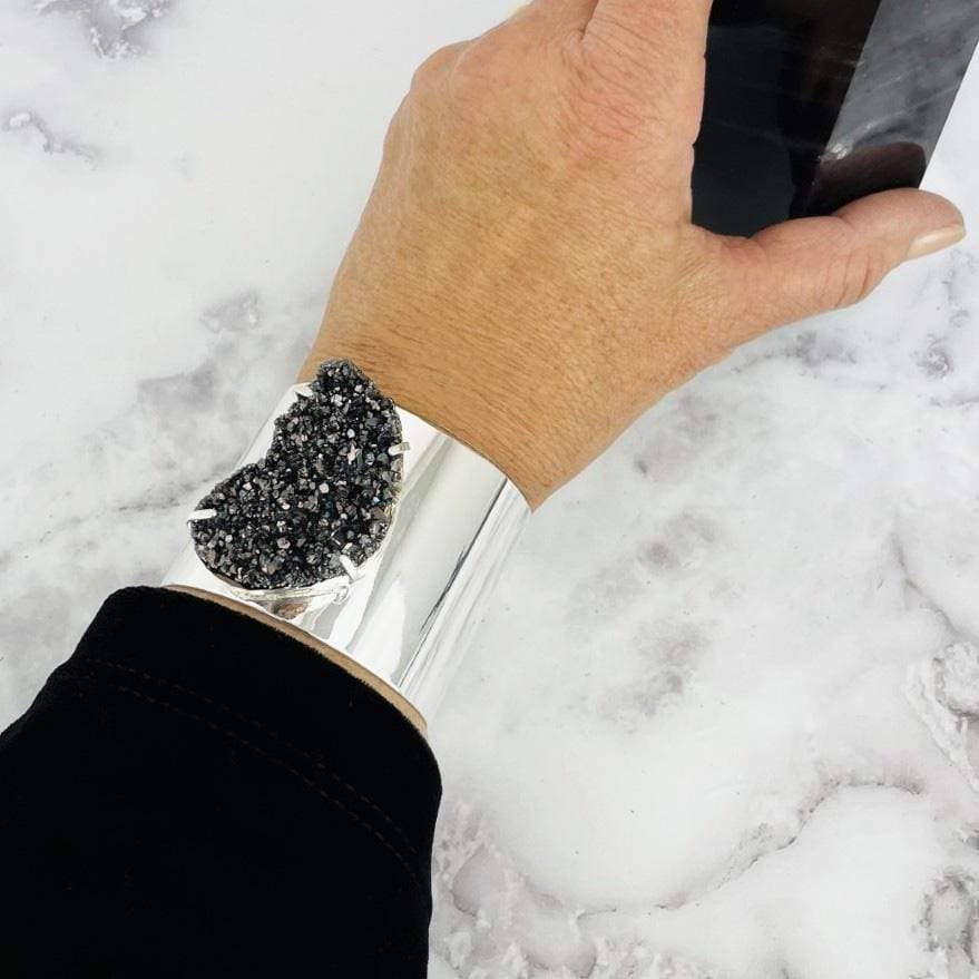 Rock Paradise - Wholesale Cuff Bracelet - Crystal Black Diamond Titanium Druzy Electroplated Cuff2