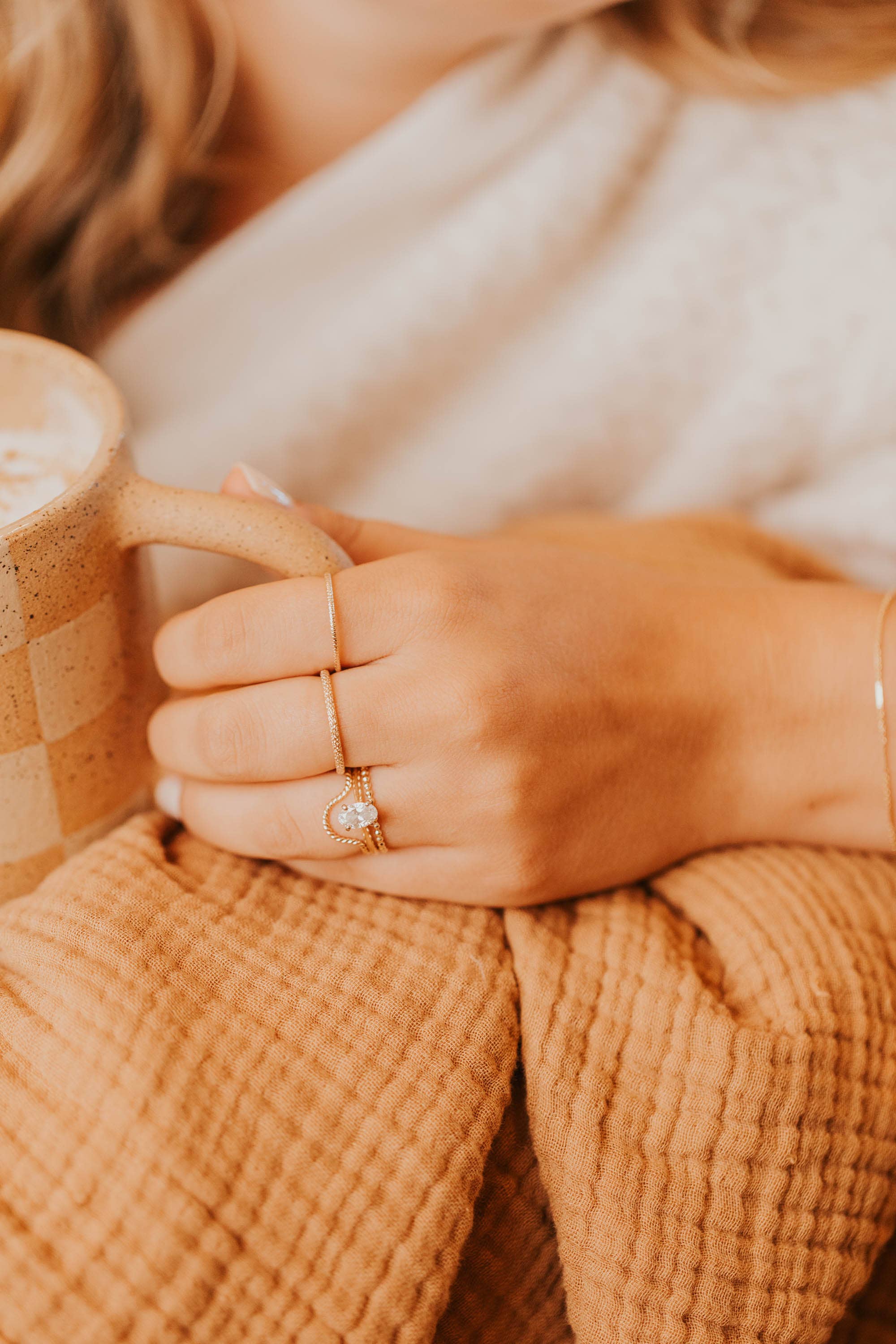 Hello Adorn – wholesale Band/stacked ring – Moonlight Band  | 14kt Gold Fill + Sterling Silver2