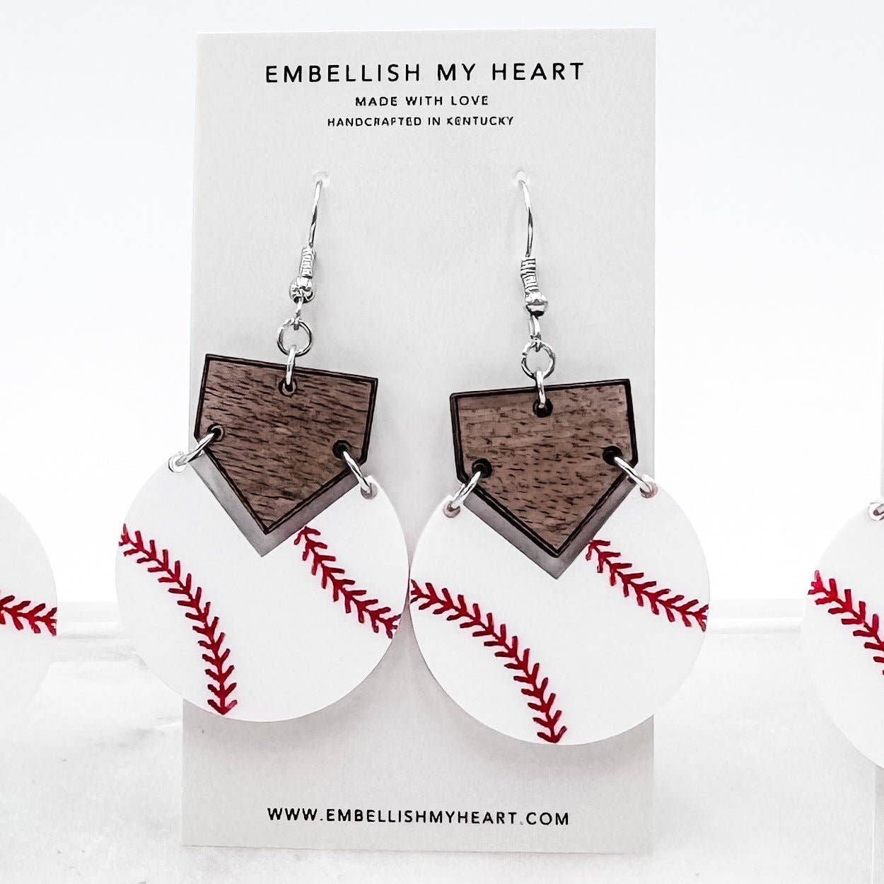 Embellish My Heart - Wholesale Dangle Earrings - Home Plate All-Star Baseball Softball Earrings – Game Day Jewelry for Moms, Fans + Players (Personalized Option!)2