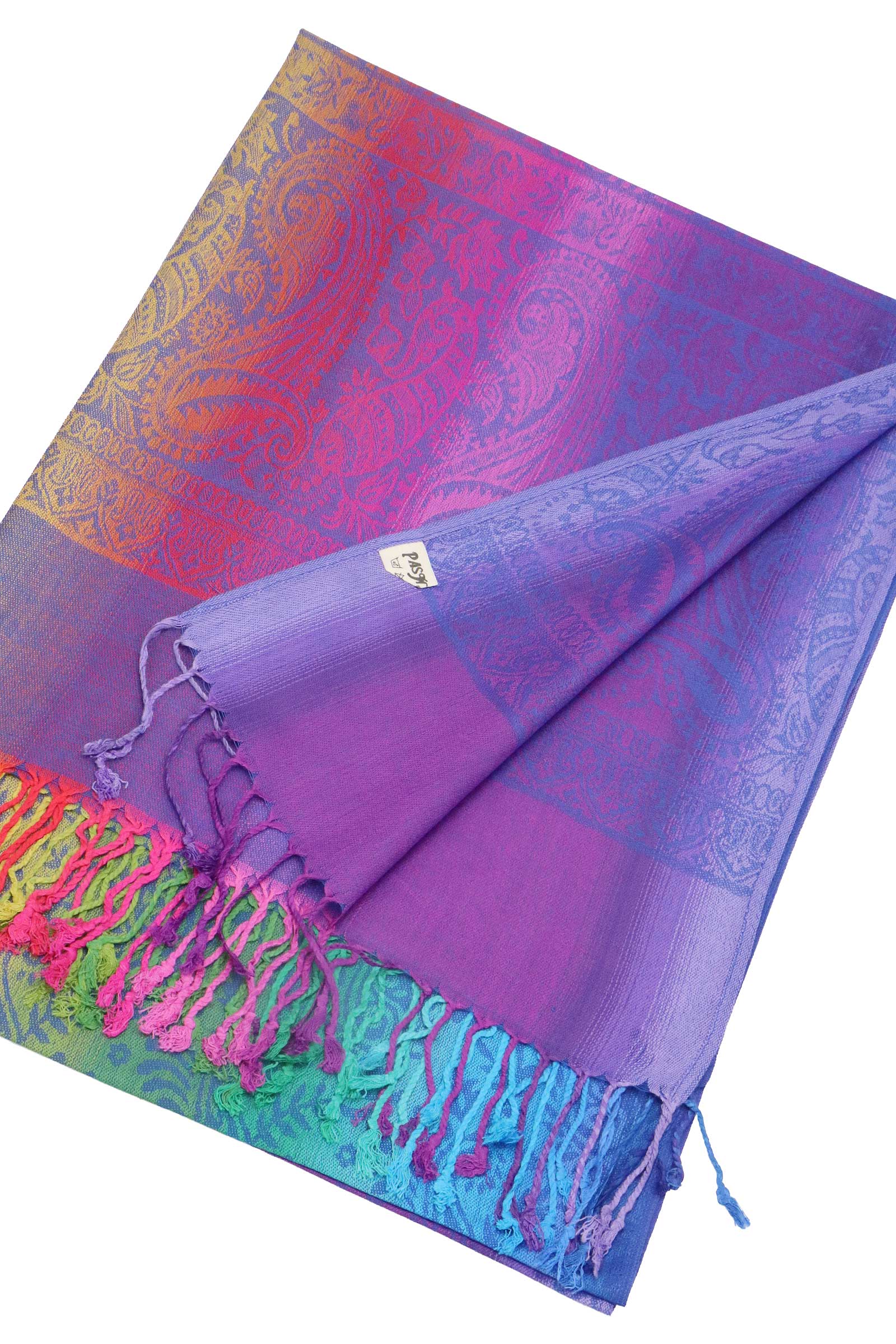 Assorted Rainbow Ombre Paisley Vineyard Pashmina Shawl for wholesale on Faire9
