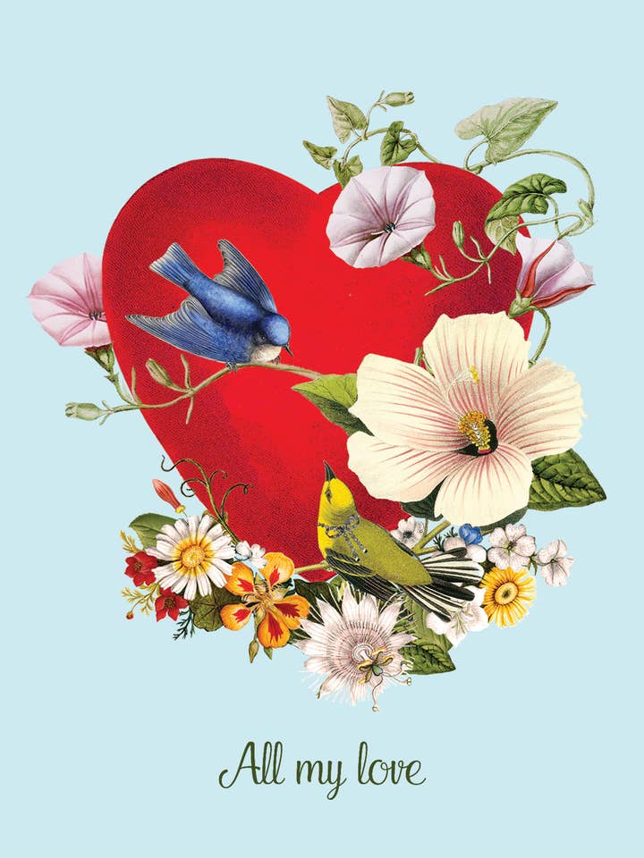 Biglietto d'auguri 5x7 con tutto il mio amore per la vendita all'ingrosso da parte di P. Flynn Design / Phun House