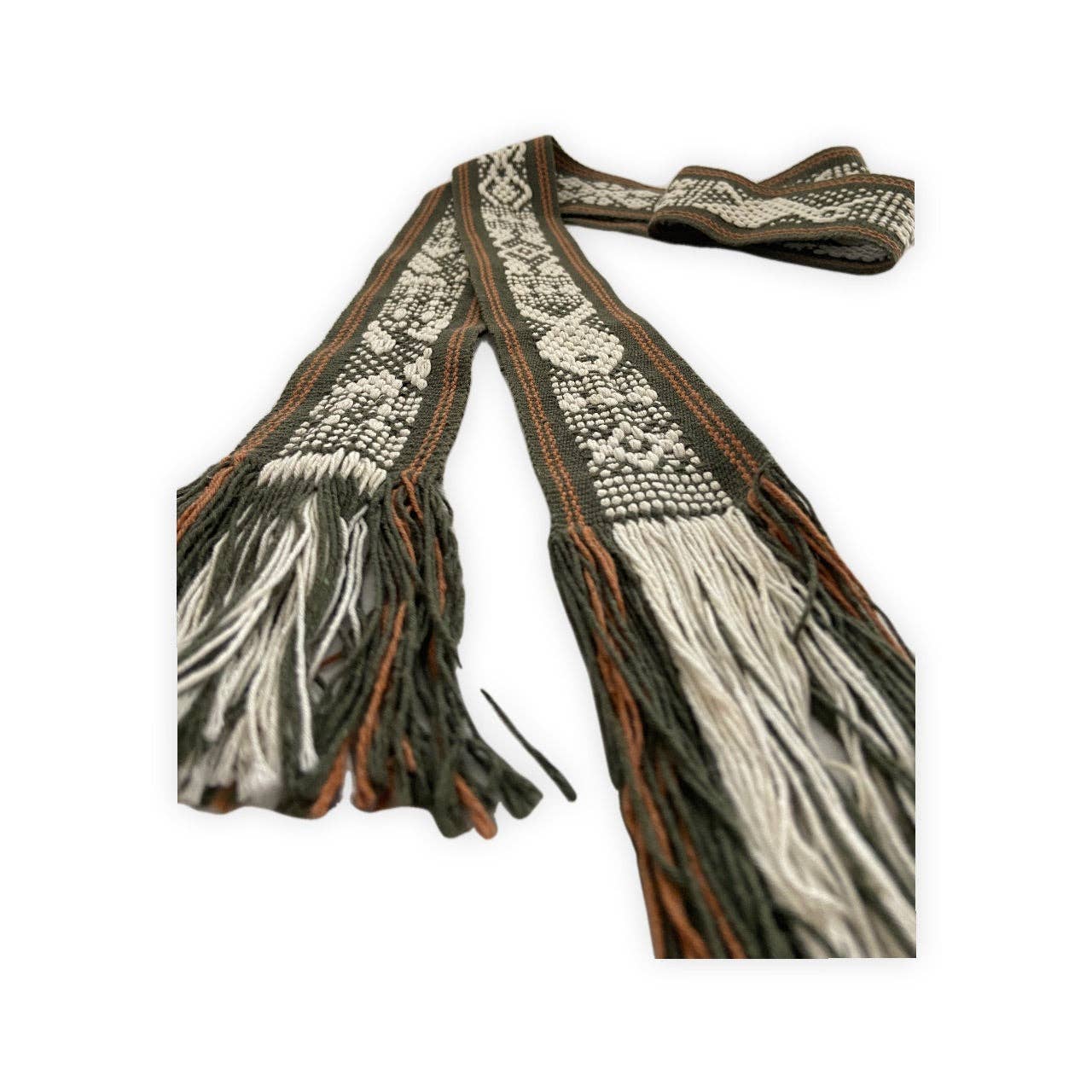 Gracias MX – wholesale Belt – Women's – Hand woven belt in olive, ochre and natural shades3