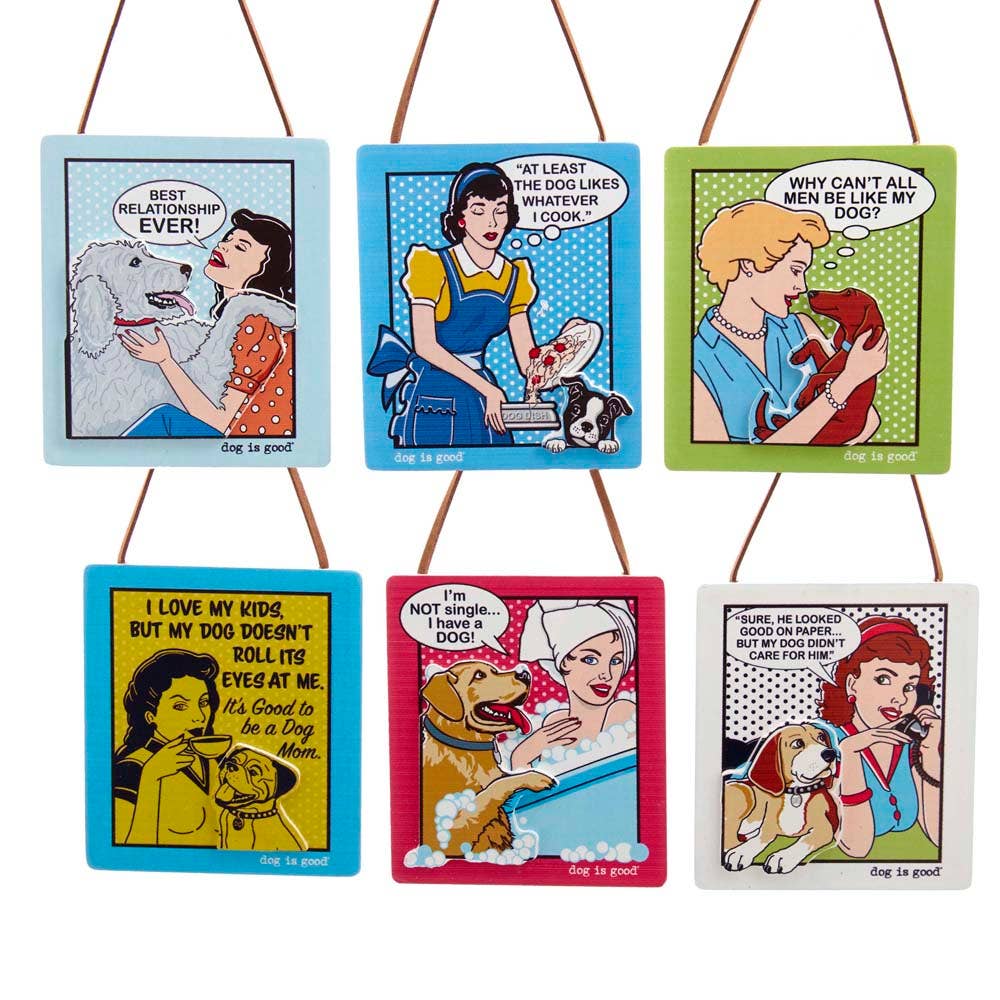 Kurt S. Adler, Inc. - Wholesale Ornament Set - 4"WOODEN "DOG IS GOOD" POP PLAQUE 6/A0