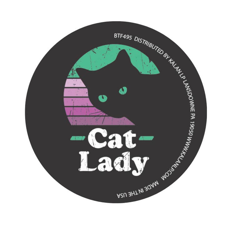 Kalan - Wholesale Lapel Pin/Button - BTF495 Cat Lady 1.5" Button0