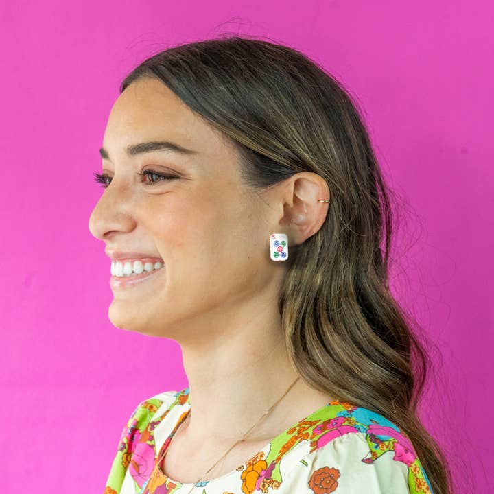 Mahjong Stud Earrings for wholesale by Hazel & Ollie