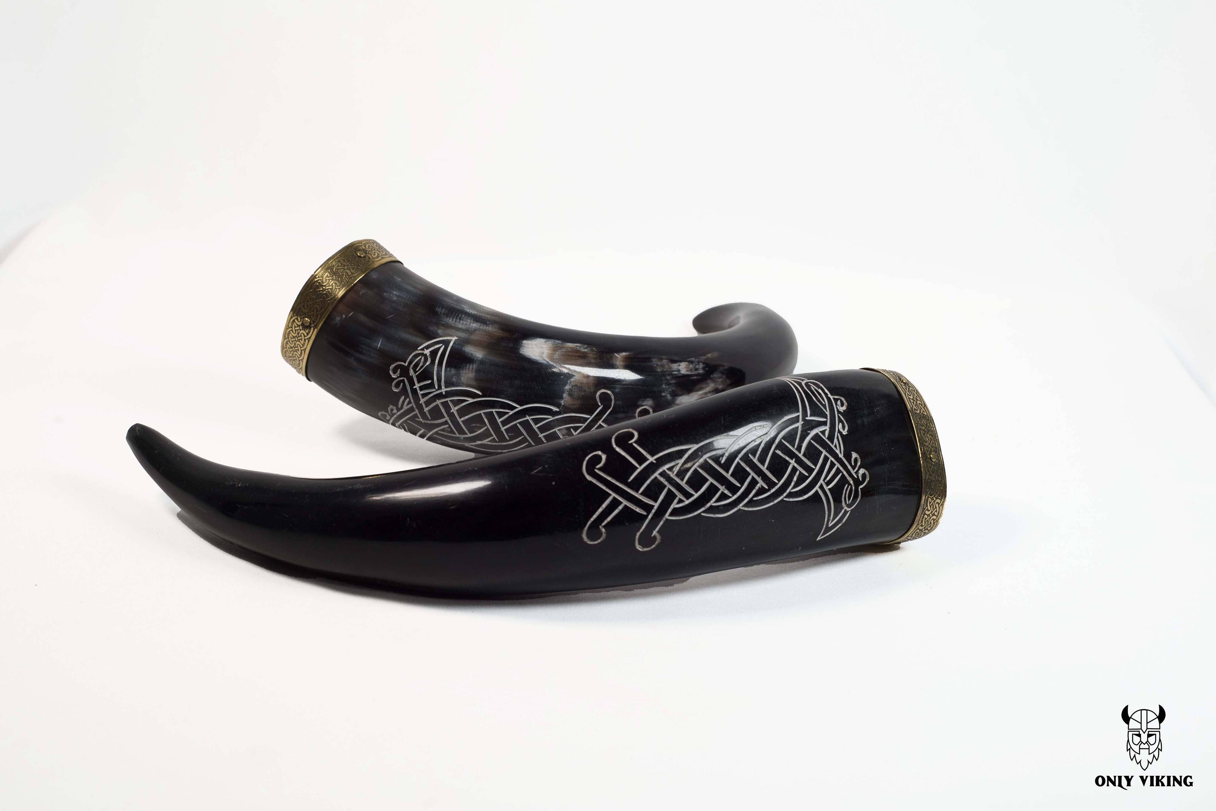 OnlyViking - Wholesale Drinking Glass/Cup - Viking Drinking Horn Authentic Viking with Wooden stand1