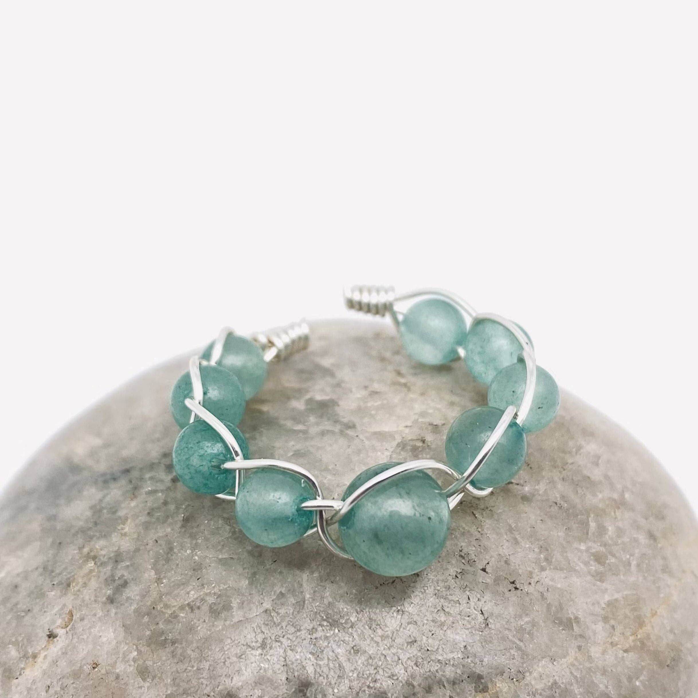 Mio Queena - Wholesale Cocktail/Statement Ring - Copper Wire Hand-woven Natural Stone Adjustable Ring27