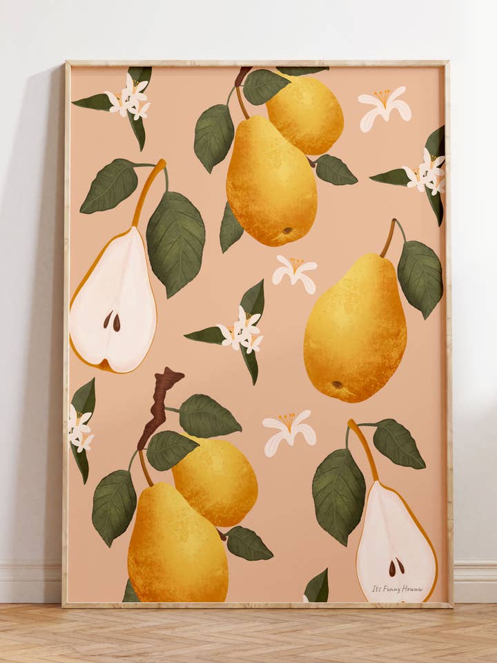 Impression d'art Poires pour la vente par Illustrations Its Funny Howww Inc